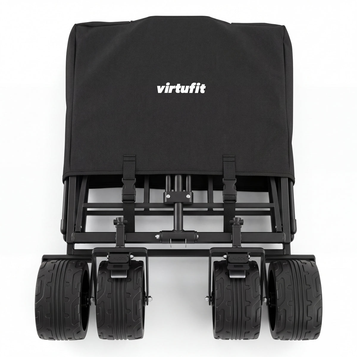 VirtuFit FW100 Opvouwbare Bolderkar - 150 kg Draagvermogen - Incl. Afdekhoes - Zwart