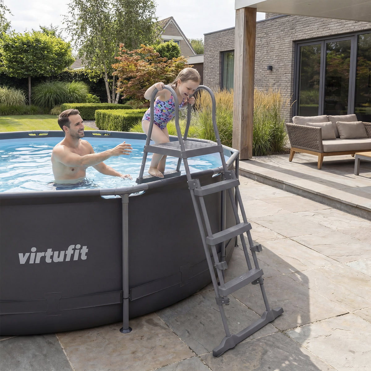 VirtuFit Zwembadtrap 122 cm - Universeel - Tweedekans