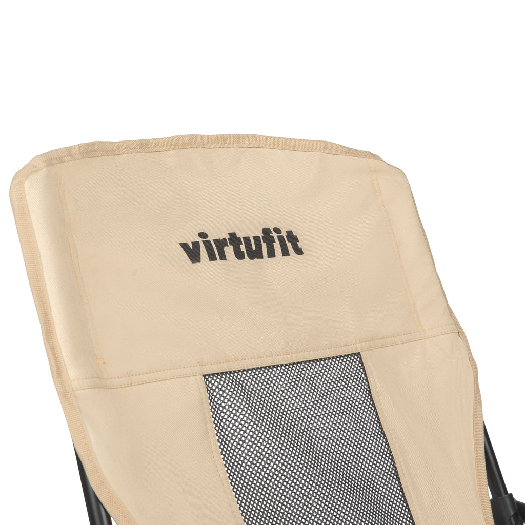 VirtuFit Strandstoel opvouwbaar - Campingstoel - Beige - Tweedekans