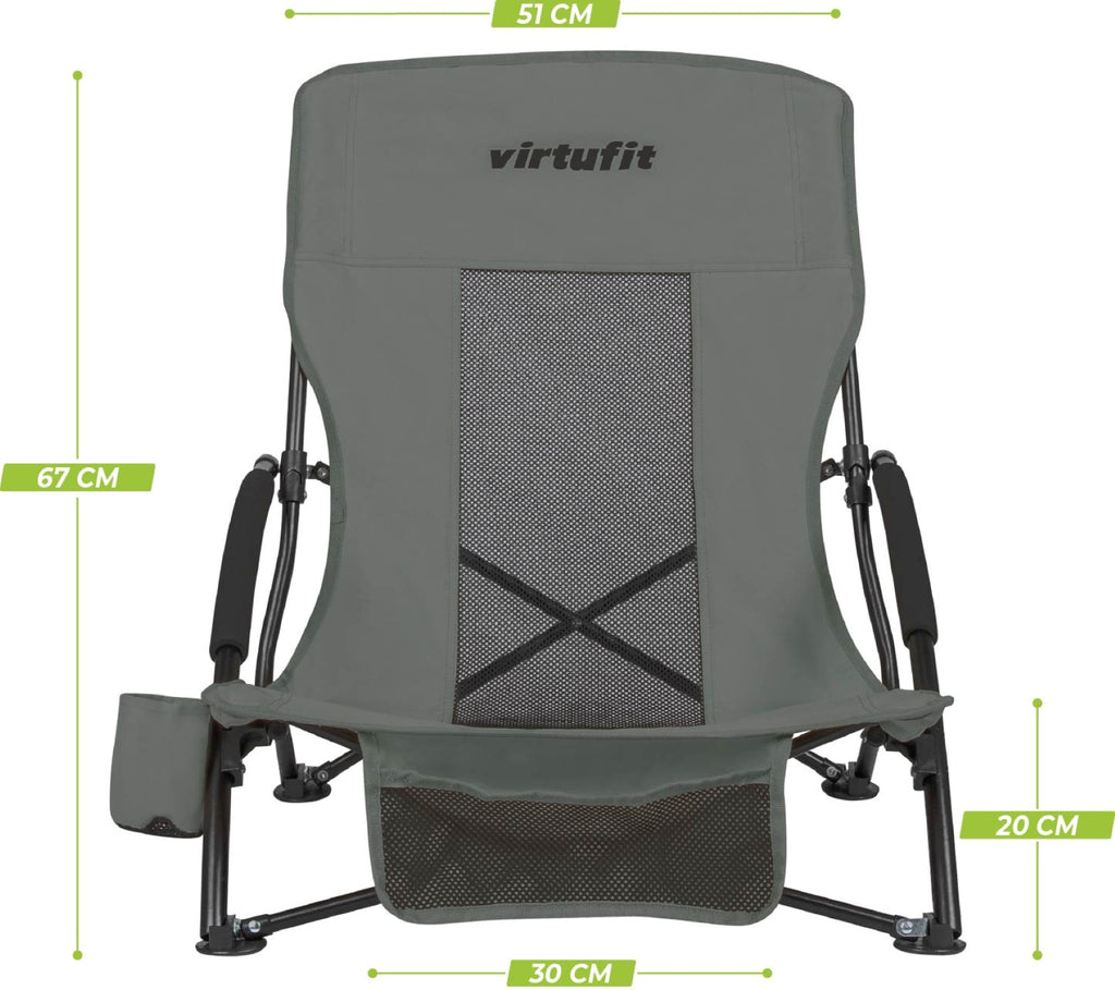 VirtuFit Strandstoel opvouwbaar - Campingstoel - Grijs - Tweedekans
