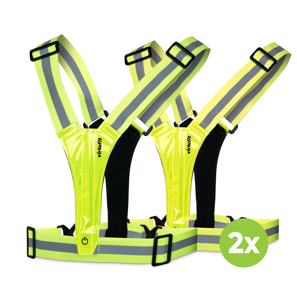 VirtuFit Reflecterend Veiligheidsvest met LED - Hardloopverlichting - Set van 2