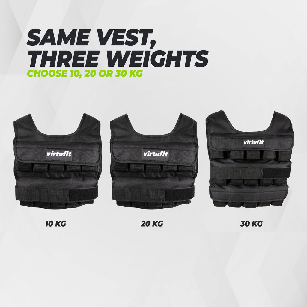 VirtuFit Verstelbaar Gewichtsvest Pro - 10 kg - Zwart