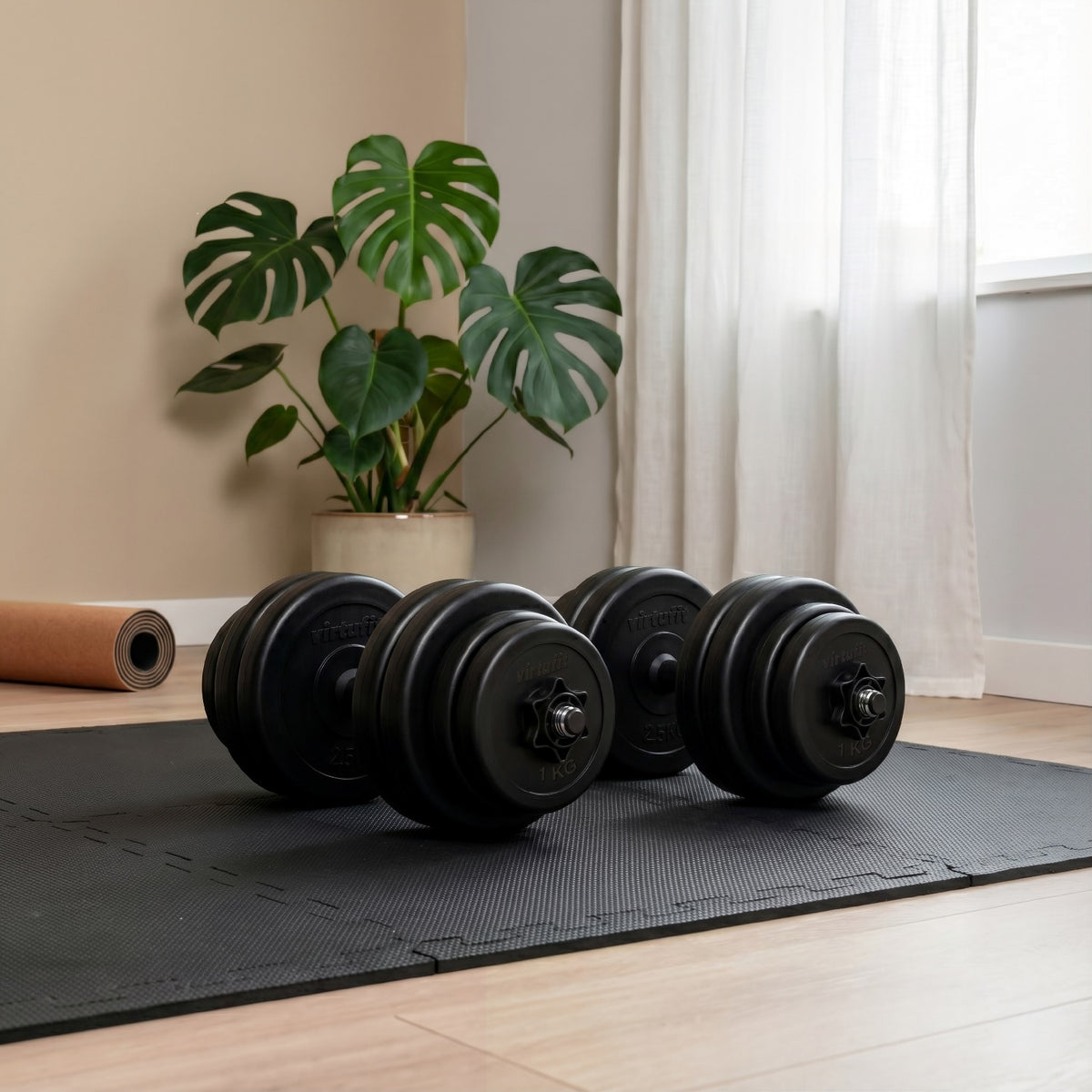 VirtuFit Verstelbare Dumbbell - Vinyl - 15 kg - Tweedekans