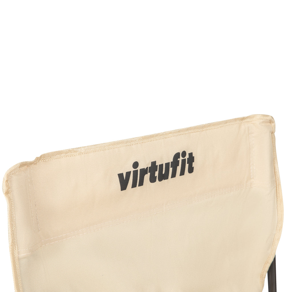 VirtuFit Opvouwbare Camping Stoel - Strandstoel - Beige - Tweedekans