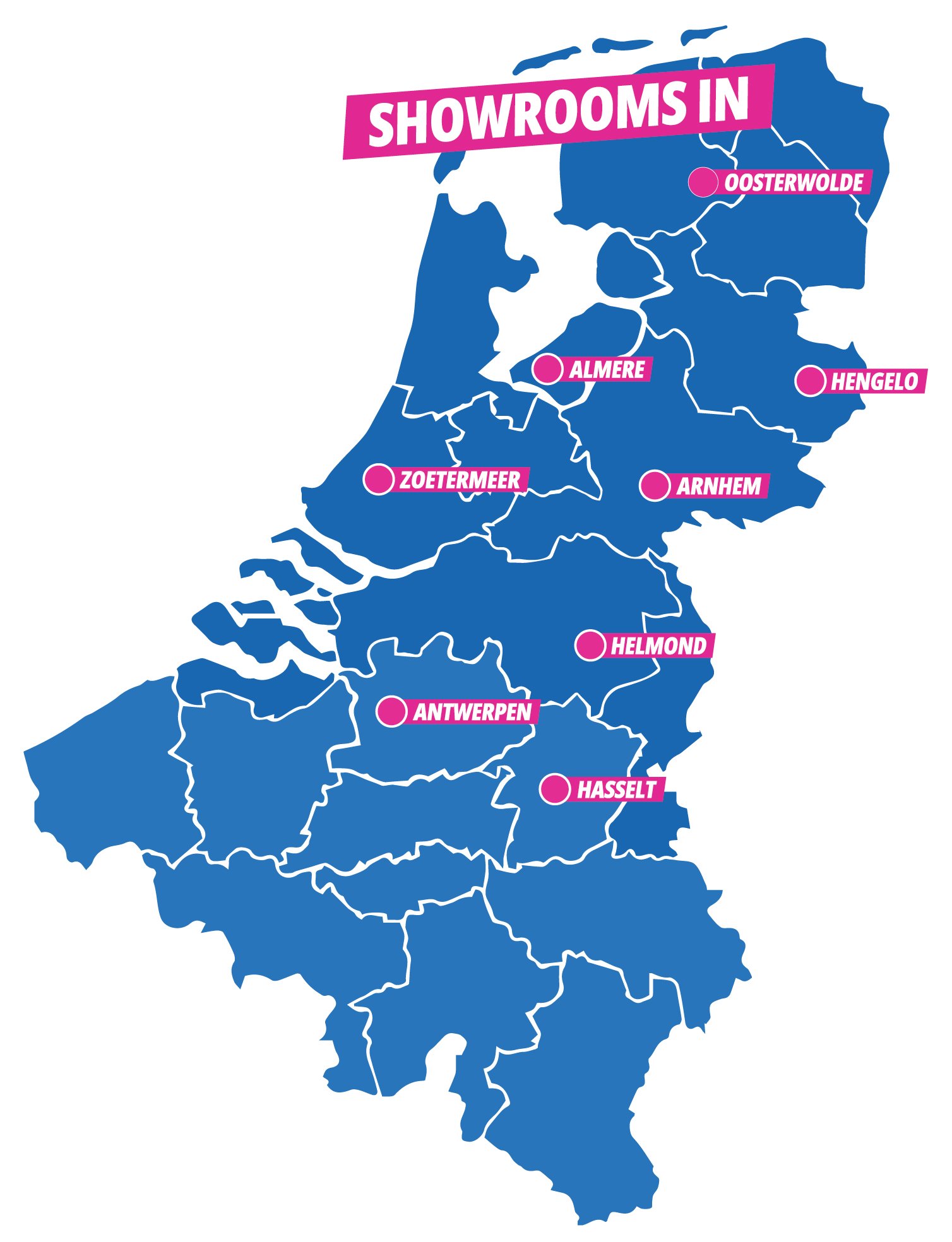 Landkaart Nederland en België