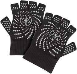 Gaiam Grippy Yoga Gloves - Anti-slip Handschoenen - Zwart / Grijs