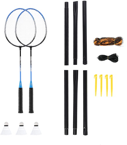 NILS Steeltec Badmintonset - Complete Set - Blauw/Zwart