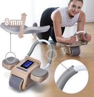 HMS Buikspierwiel met LCD Display - Ab Wheel - Knie Mat 8 MM Dikte + Handgreep Detai