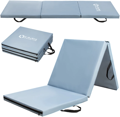 HMS Premium Opvouwbare Fitness Mat - Grijs - 4 Standen