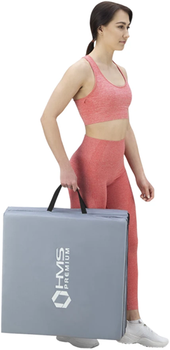 HMS Premium Opvouwbare Fitness Mat - Grijs - Vasthouden Persoon