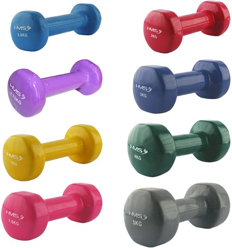 HMS Gietijzeren Dumbbell met Vinyl Coating - 0,75 kg-3