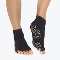 Gaiam Toeless Yoga Socks - Anti-slip Yogasokken - 2-Pack - Black / Grey