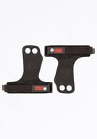 Gorilla Wear 2-Hole Leren Lifting Grips - Zwart