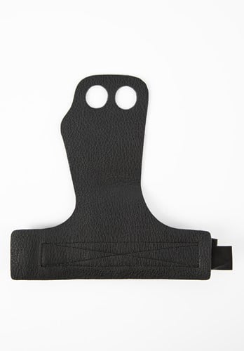 Gorilla Wear 2-Hole Leren Lifting Grips - Zwart-2