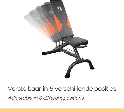 Orange Gym Fitnessbank - Verstelbare Rugleuning-2