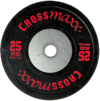 Lifemaxx Crossmaxx Competition Bumper Plate - Halterschijf - Zwart -  50 mm - 25 kg