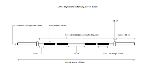 Muscle Power Olympische Halterstang MP813