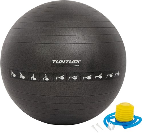 Tunturi Anti-Burst Fitnessbal Gymbal Zwart - 75cm