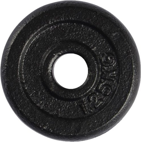 VirtuFit Gietijzeren Halterschijf - Halter gewicht - 30 mm - 1,25 kg - Zwart