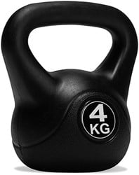 VirtuFit PVC Kettlebell - 4 kg - Zwart