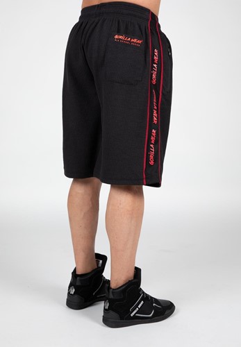 Gorilla Wear Buffalo Old School Workout Shorts - Zwart/Rood-3