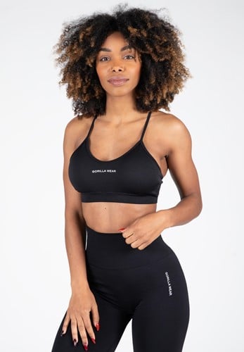 Gorilla Wear Quincy Seamless Sportbeha - Zwart