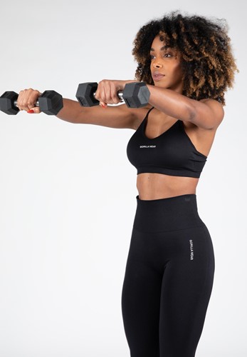 Gorilla Wear Quincy Seamless Sportbeha - Zwart