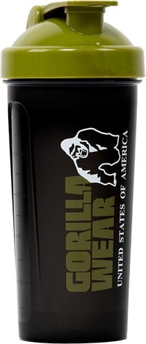 Gorilla Wear Shake Beker XXL - 1000 ml - Zwart/Legergroen