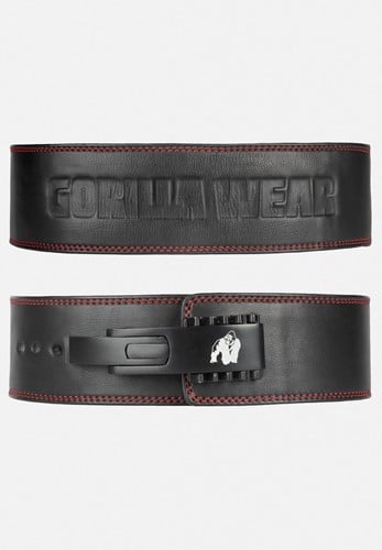 Gorilla Wear Halterriem - 4 Inch Premium Leather Lever Belt - Zwart