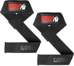 Gorilla Wear Gevoerde Siliconen Lifting Straps - Zwart