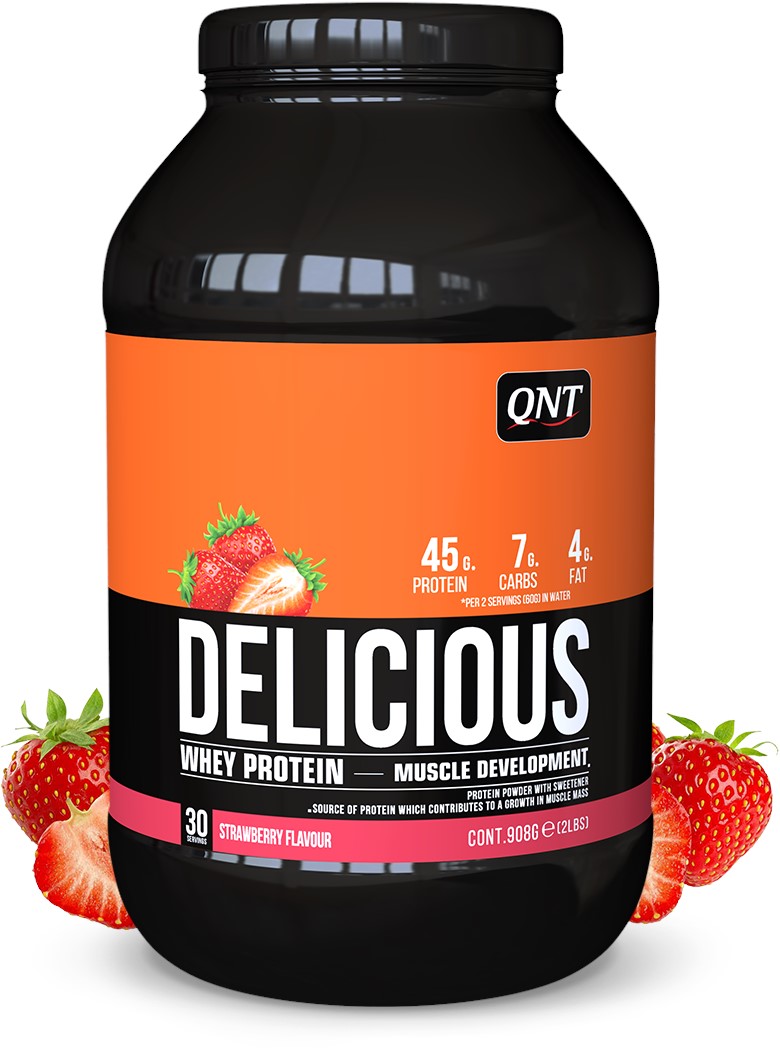 QNT Delicious Whey Protein - Eiwit Poeder - 908 gr - Strawberry ...