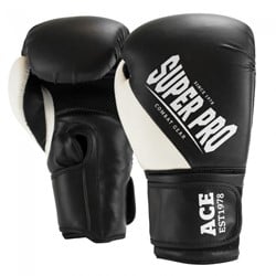 Super Pro Combat Gear Ace (Kick)Bokshandschoenen - Zwart/Wit