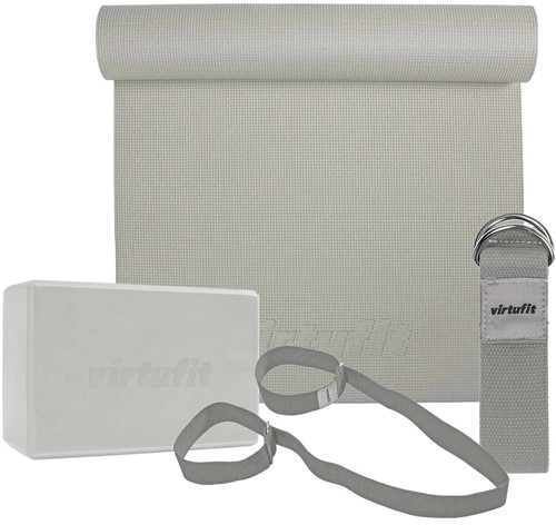 VirtuFit Premium Yoga Set - 4-Delig - Natural Grey