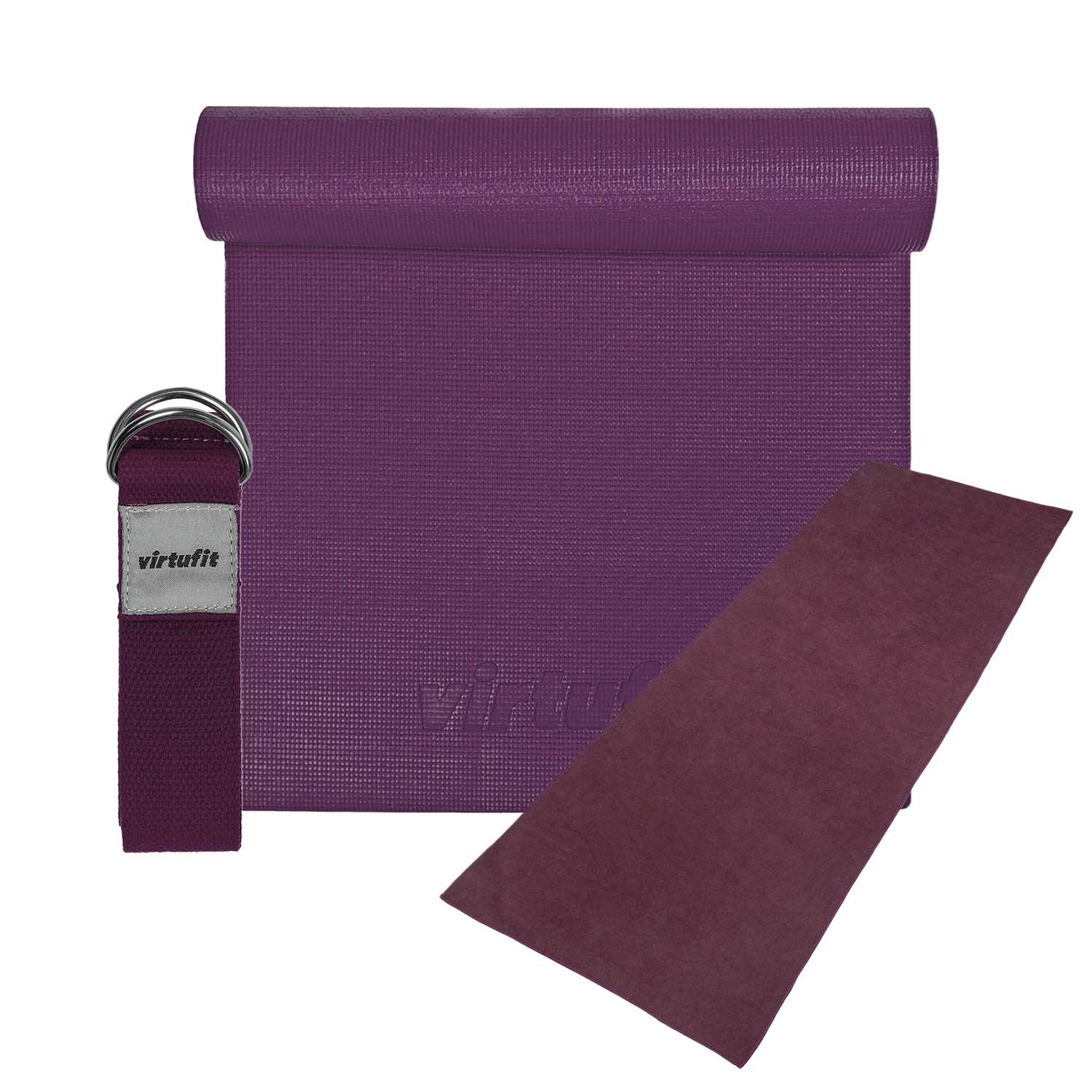 VirtuFit Premium Yoga Kit - 3-Delig - Mulberry met grote korting