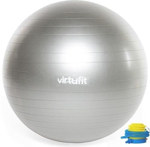 VirtuFit Anti-Burst Fitnessbal Pro met Balhouder - Grijs-2