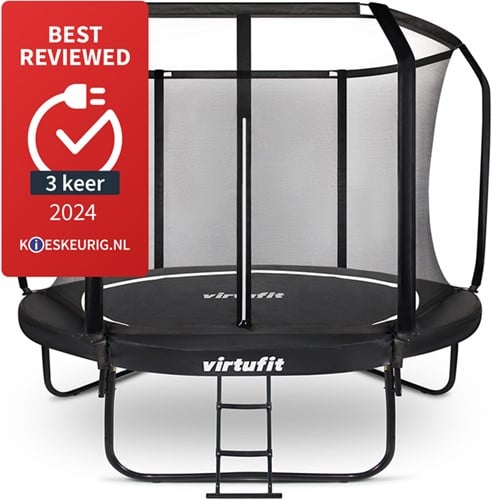 VirtuFit Premium Trampoline met Veiligheidsnet - Zwart - 305 cm