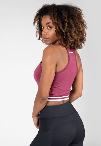 Gorilla Wear Mesa Zip Front Crop Top - Sportbeha - Bordeauxrood-2