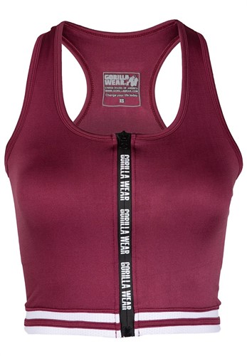 Gorilla Wear Mesa Zip Front Crop Top - Bordeauxrood