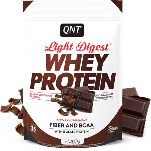 QNT Light Digest Whey Protein - Eiwit Poeder - 500 gram - Belgian Chocolate