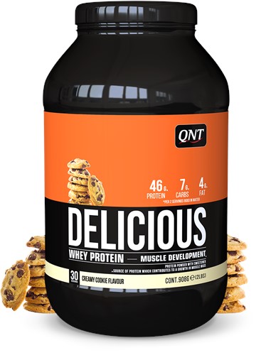 QNT Delicious Whey Protein - Eiwit Poeder - 908 gr - Creamy Cookie