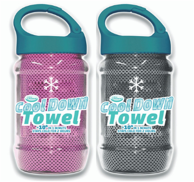 Aqua Laser Cool Down Towel - Koelhanddoek - Grijs/Roze