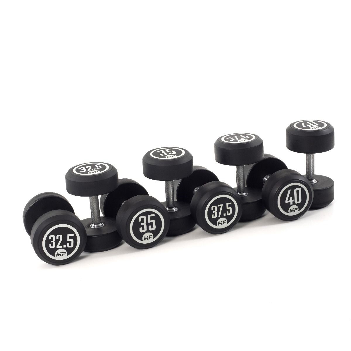 Muscle Power Ronde Rubber Dumbbell Set - 8 x 32,5-40 kg