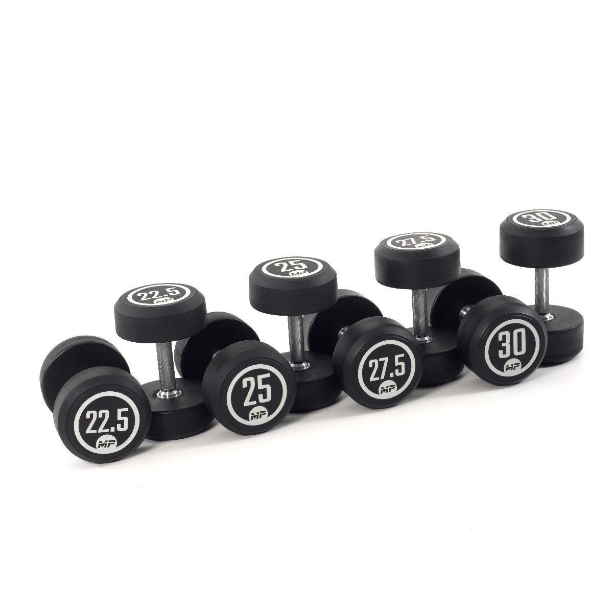 Muscle Power Ronde Rubber Dumbbell Set - 8 x 22,5-30 kg