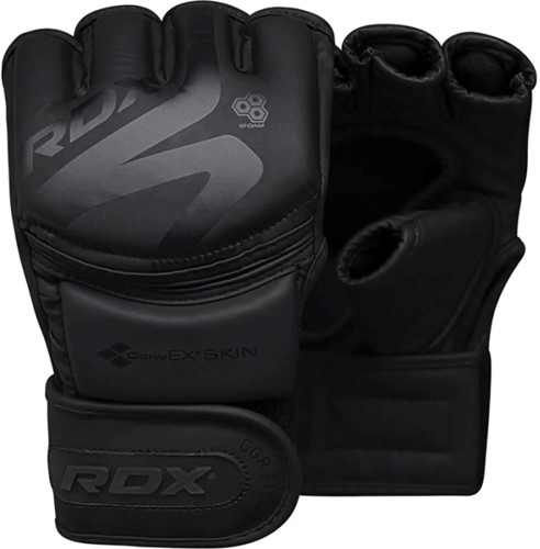RDX Sports F15 Noir MMA Grappling Gloves - voor en achter