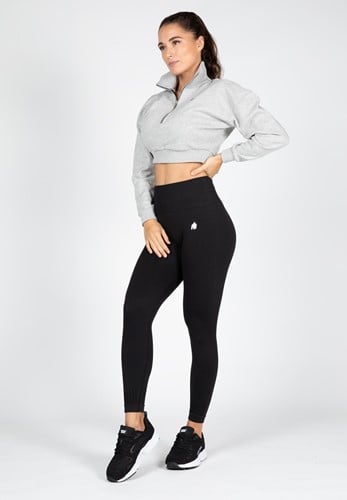 Gorilla Wear Ocala Cropped Half-Zip Sweatshirt - Grijs-3