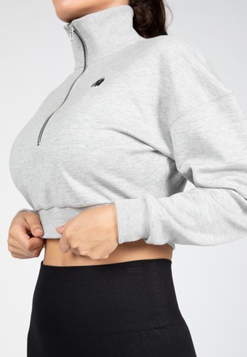 Gorilla Wear Ocala Cropped Half-Zip Sweatshirt - Grijs