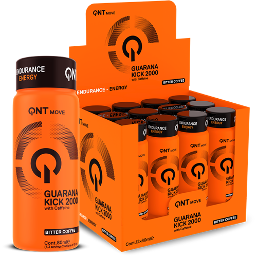 QNT Guarana Kick 2000 mg - Bitter Coffee - 12 x 80 ml