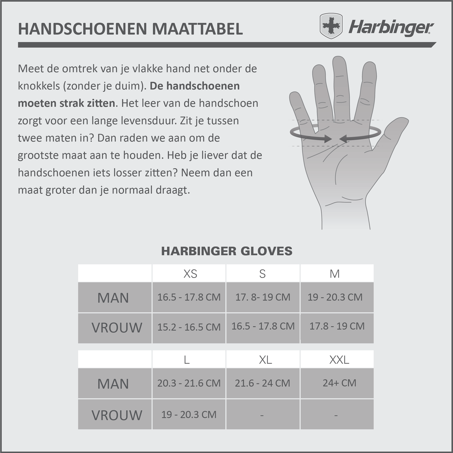 Harbinger Fitness Harbinger Men's Pro Wash&Dry Fitness Handschoenen - Natural
