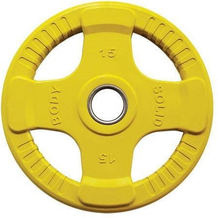 Body-Solid Gekleurde Olympische Rubber Halterschijf - Geel - 15 kg