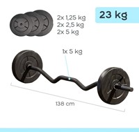 Iron Gym Verstelbare Curlstang Set - 23 kg - Zwart